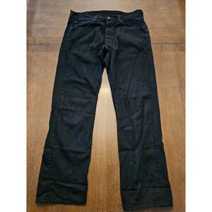 Levi Strauss 501 Mens Black Button Fly Straight Leg Jeans W34 L30